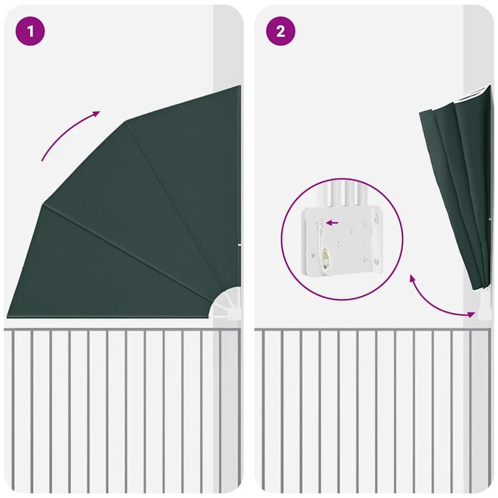 vidaXL Schermo di Privacy per Balcone Verde scuro 210 x 210 cm Tessuto