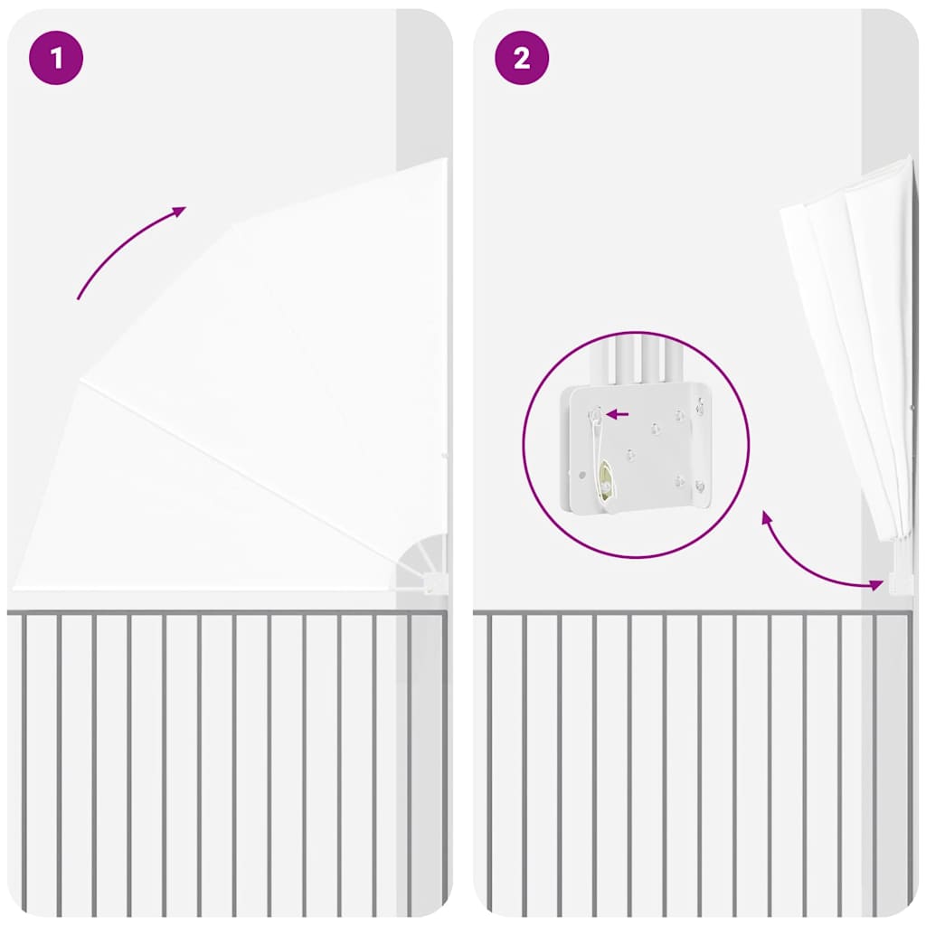 vidaXL Schermo di Privacy per Balcone Bianco 210 x 210 cm Tessuto