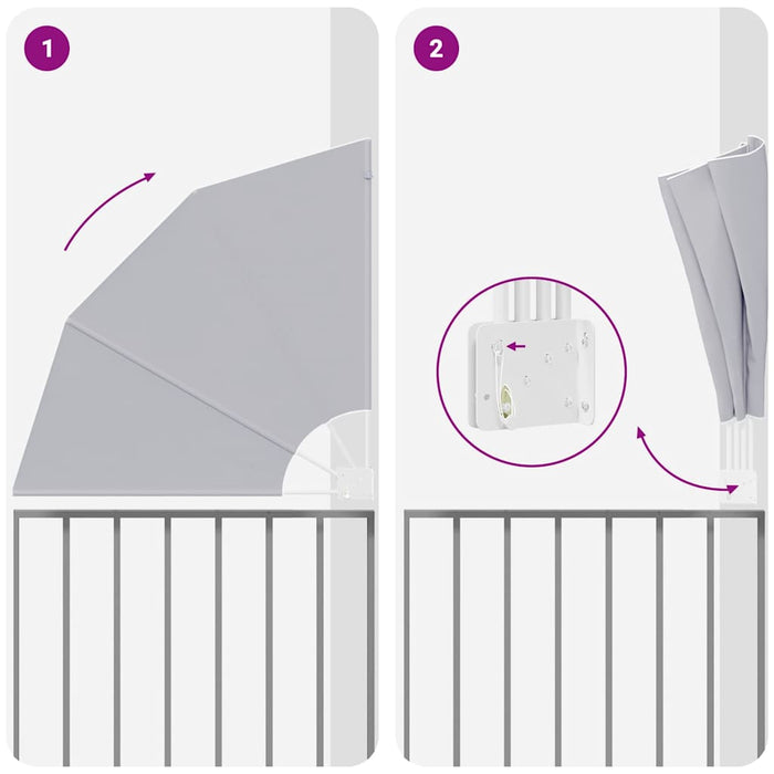 Schermo di Privacy per Balcone Grigio 115 x 115 cm Tessuto 42000941