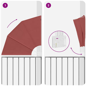 vidaXL Schermo di Privacy per Balcone Terracotta 115 x 115 cm Tessuto