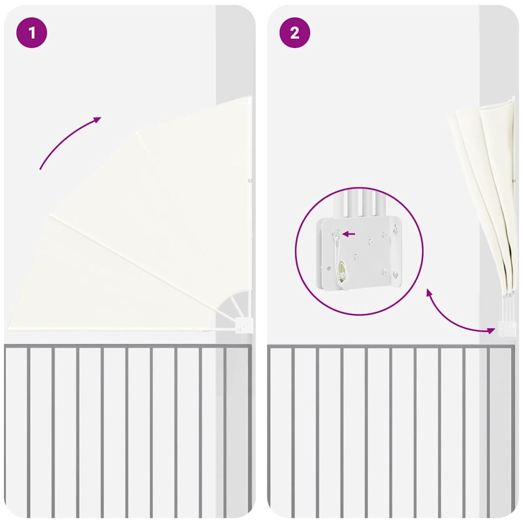 Schermo di Privacy per Balcone Crema 160 x 160 cm Tessuto 42000945