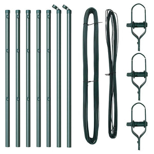 Pali per Recinzione 7 pcs Verde Ø32mm 80 cm Acciaio zincato 42004186