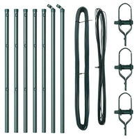 Pali per Recinzione 7 pcs Verde Ø32mm 100 cm Acciaio zincato 42004188