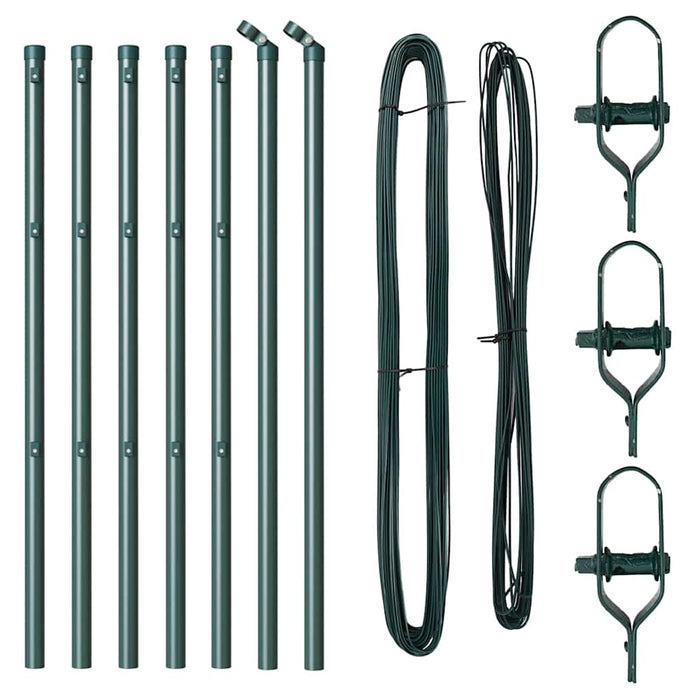 Pali per Recinzione 7 pcs Verde Ø32mm 100 cm Acciaio zincato 42004188