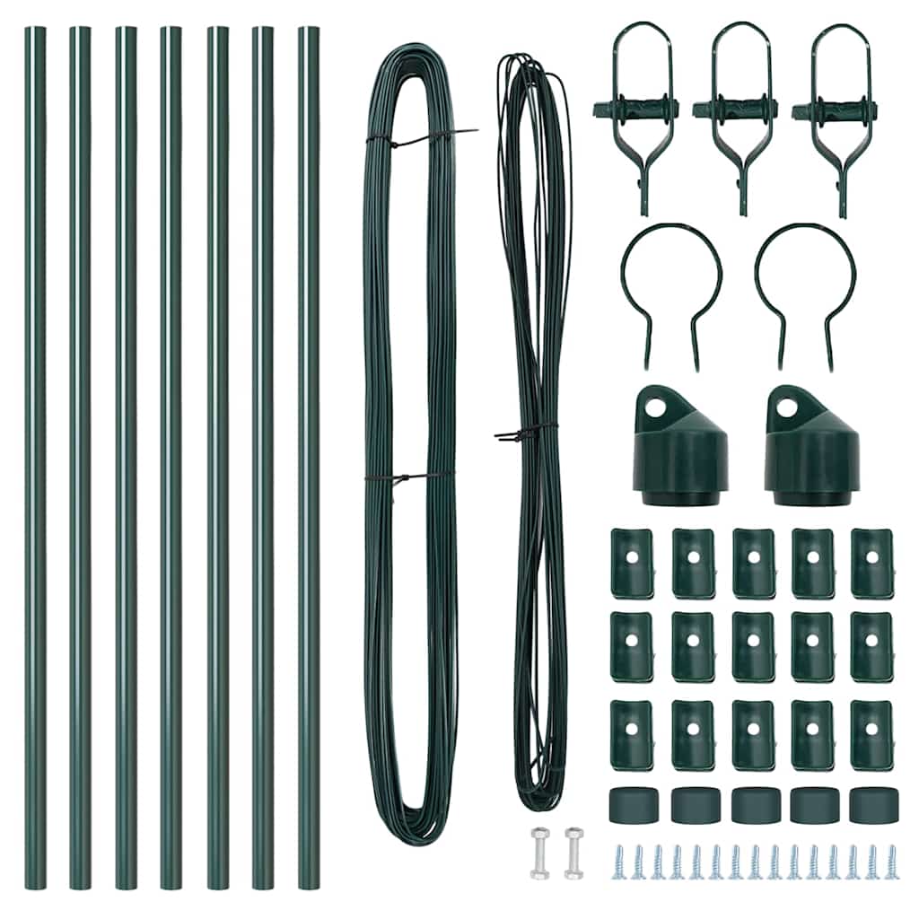 Pali per Recinzione 7 pcs Verde Ø32mm 100 cm Acciaio zincato 42004188