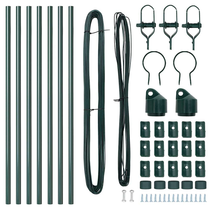 Pali per Recinzione 7 pcs Verde Ø32mm 100 cm Acciaio zincato 42004188