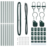 Pali per Recinzione 7 pcs Verde Ø32mm 150 cm Acciaio zincato 42004192