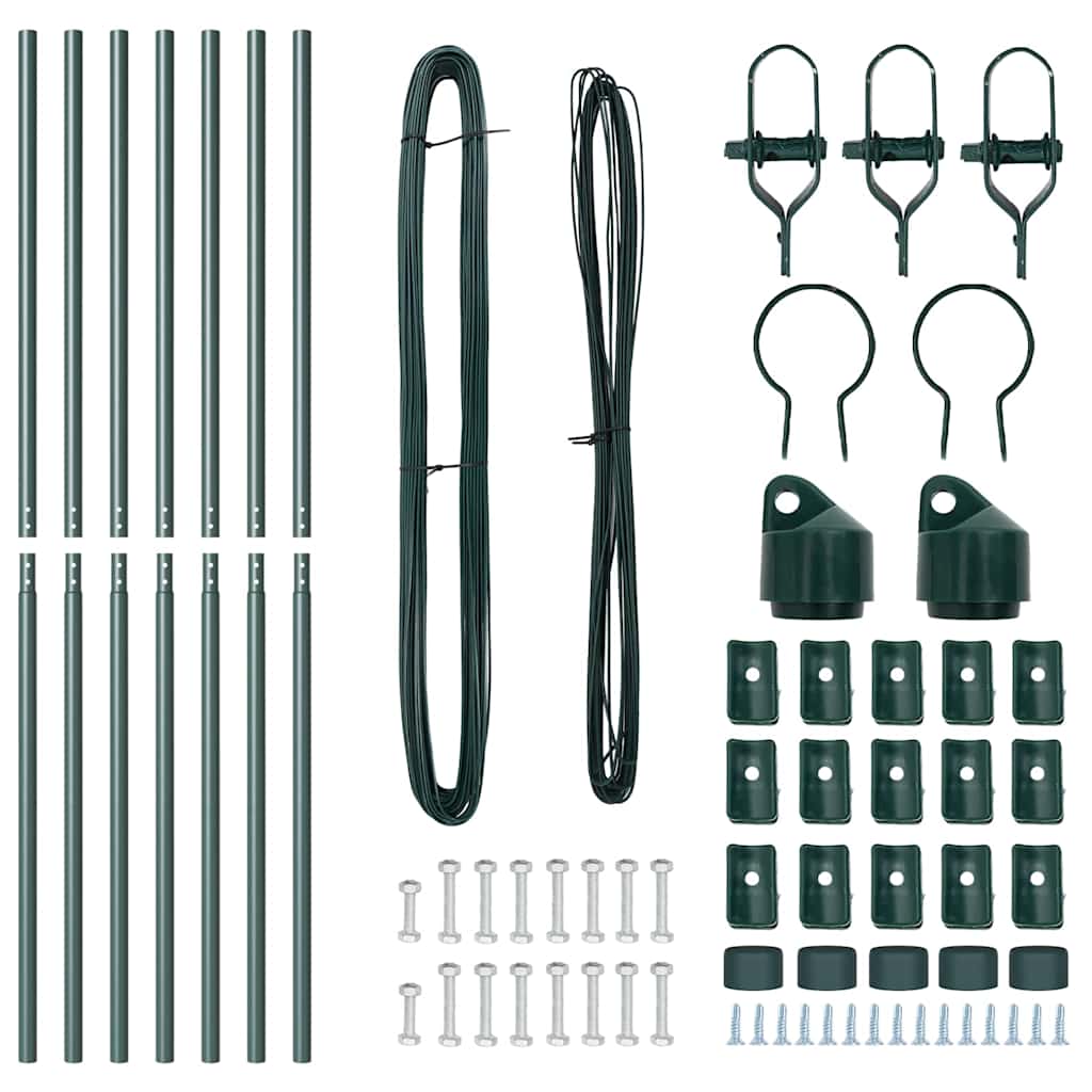 Pali per Recinzione 7 pcs Verde Ø32mm 170 cm Acciaio zincato 42004194