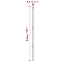 Pali per Recinzione 7 pcs Verde Ø32mm 200 cm Acciaio zincato 42004198