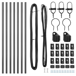 Pali per Recinzione 7 pcs Grigio Ø32mm 80 cm Acciaio zincato 42004202