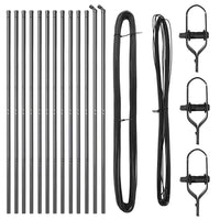 Pali per Recinzione 13 pcs Grigio Ø32mm 200 cm Acciaio zincato 42004215