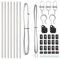 Pali per Recinzione 7 pcs Argento Ø32mm 100 cm Acciaio zincato 42004220