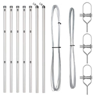 Pali per Recinzione 7 pcs Argento Ø32mm 120 cm Acciaio zincato 42004222