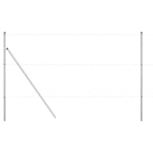 Pali per Recinzione 7 pcs Argento Ø32mm 190 cm Acciaio zincato 42004228