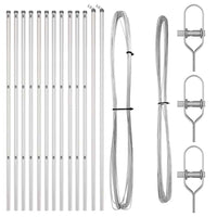 Pali per Recinzione 13 pcs Argento Ø32mm 190 cm Acciaio zincato 42004229