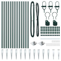 Pali per Recinzione 13 pcs Verde Ø32mm 60 cm Acciaio zincato 42004235