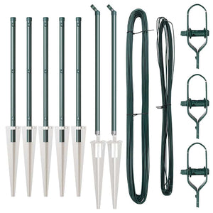 Pali per Recinzione 7 pcs Verde Ø32mm 80 cm Acciaio zincato 42004236