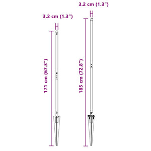 Pali per Recinzione 7 pcs Verde Ø32mm 140 cm Acciaio zincato 42004242