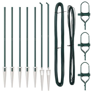 Pali per Recinzione 7 pcs Verde Ø32mm 170 cm Acciaio zincato 42004246