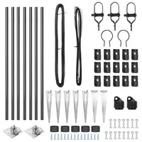 Pali per Recinzione 7 pcs Grigio Ø32mm 80 cm Acciaio zincato 42004252