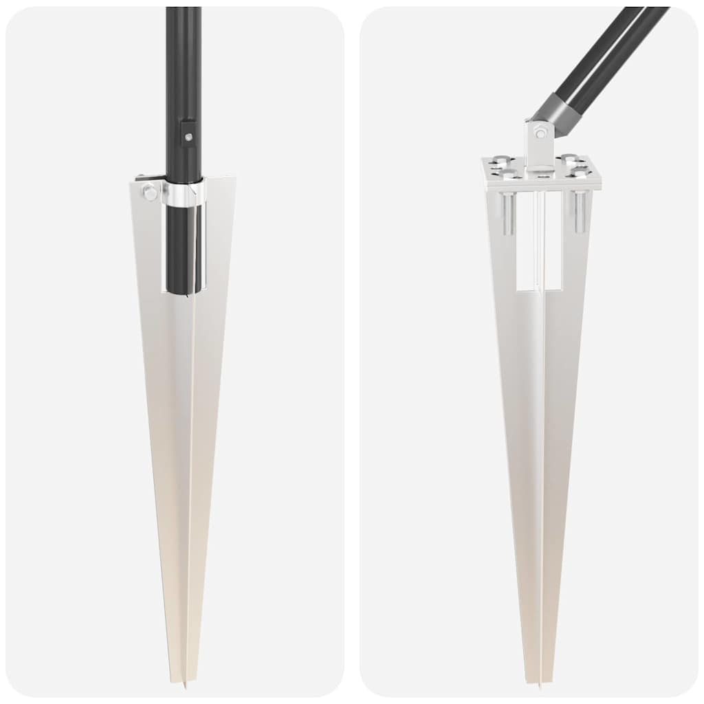 Pali per Recinzione 13 pcs Grigio Ø32mm 100 cm Acciaio zincato 42004255