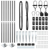 Pali per Recinzione 7 pcs Grigio Ø32mm 140 cm Acciaio zincato 42004258