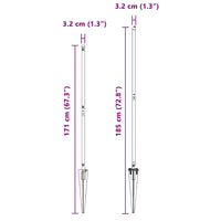 Pali per Recinzione 7 pcs Grigio Ø32mm 140 cm Acciaio zincato 42004258