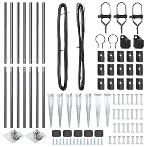 Pali per Recinzione 7 pcs Grigio Ø32mm 160 cm Acciaio zincato 42004260