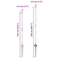 Pali per Recinzione 7 pcs Grigio Ø32mm 160 cm Acciaio zincato 42004260