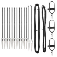 Pali per Recinzione 13 pcs Grigio Ø32mm 160 cm Acciaio zincato 42004261