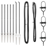 Pali per Recinzione 7 pcs Grigio Ø32mm 180 cm Acciaio zincato 42004264