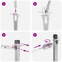 Pali per Recinzione 7 pcs Argento Ø32mm 80 cm Acciaio zincato 42004268