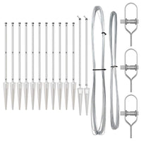 Pali per Recinzione 13 pcs Argento Ø32mm 80 cm Acciaio zincato 42004269