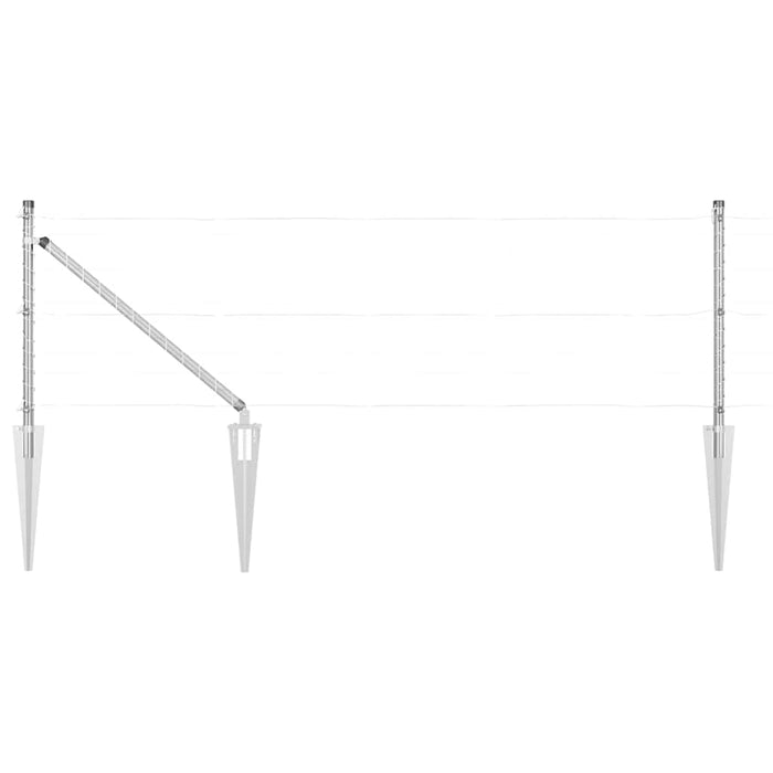 Pali per Recinzione 7 pcs Argento Ø32mm 100 cm Acciaio zincato 42004270