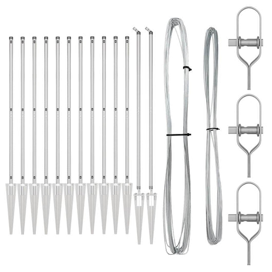 Pali per Recinzione 13 pcs Argento Ø32mm 160 cm Acciaio zincato 42004277