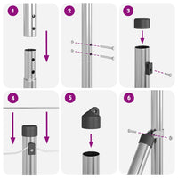 Pali per Recinzione 13 pcs Argento Ø32mm 160 cm Acciaio zincato 42004277