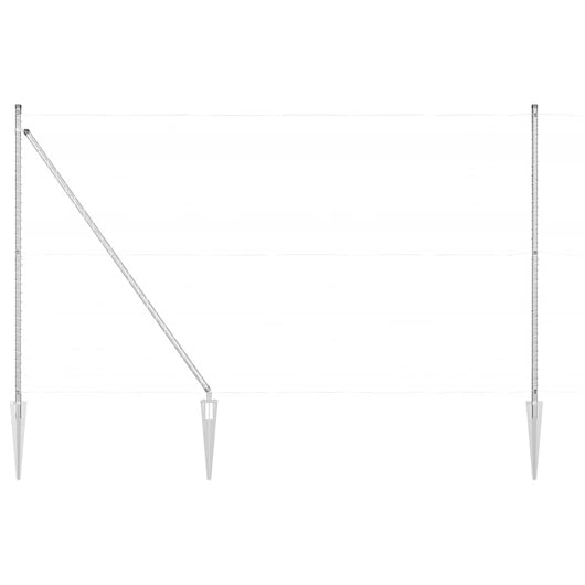 Pali per Recinzione 13 pcs Argento Ø32mm 170 cm Acciaio zincato 42004279