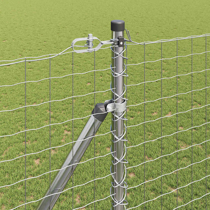 Pali per Recinzione 7 pcs Argento Ø32mm 180 cm Acciaio zincato 42004280