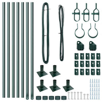 Pali per Recinzione 7 pcs Verde Ø32mm 70 cm Acciaio zincato 42004284