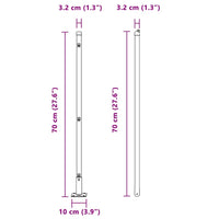 vidaXL Pali per Recinzione 13 pcs Verde Ø32mm 70 cm Acciaio zincato