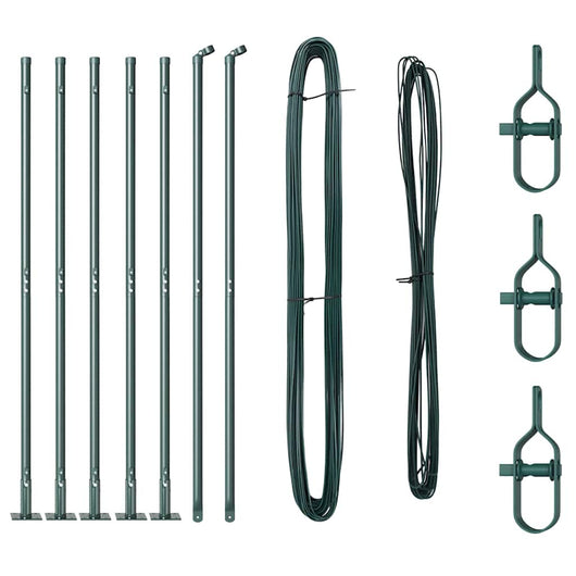 Pali per Recinzione 7 pcs Verde Ø32mm 130 cm Acciaio zincato 42004290