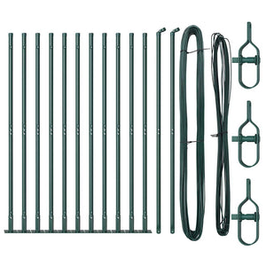 Pali per Recinzione 13 pcs Verde Ø32mm 130 cm Acciaio zincato 42004291