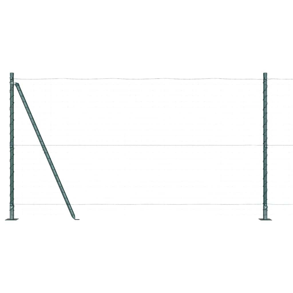 Pali per Recinzione 7 pcs Verde Ø32mm 150 cm Acciaio zincato 42004292