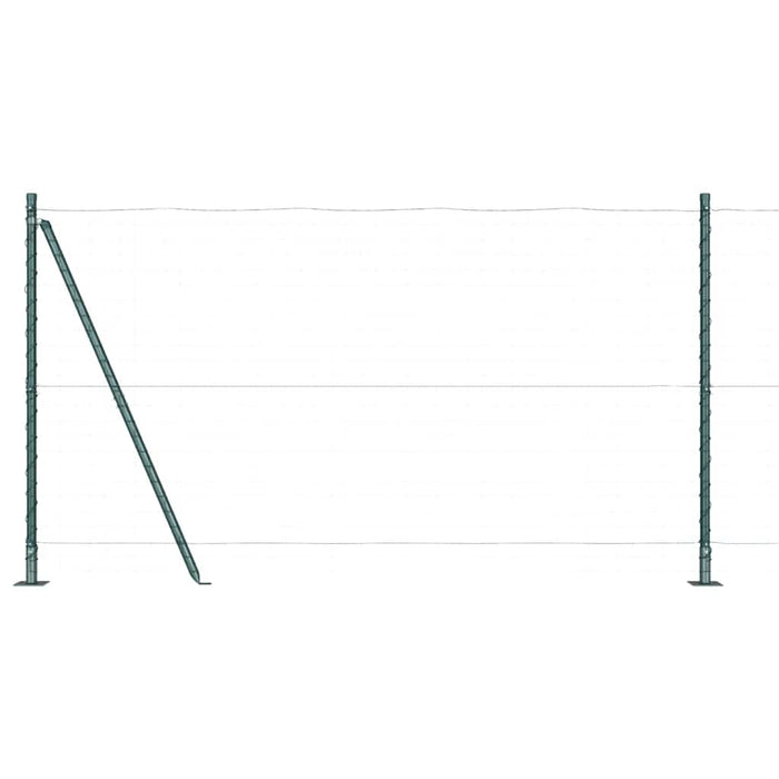 Pali per Recinzione 7 pcs Verde Ø32mm 150 cm Acciaio zincato 42004292