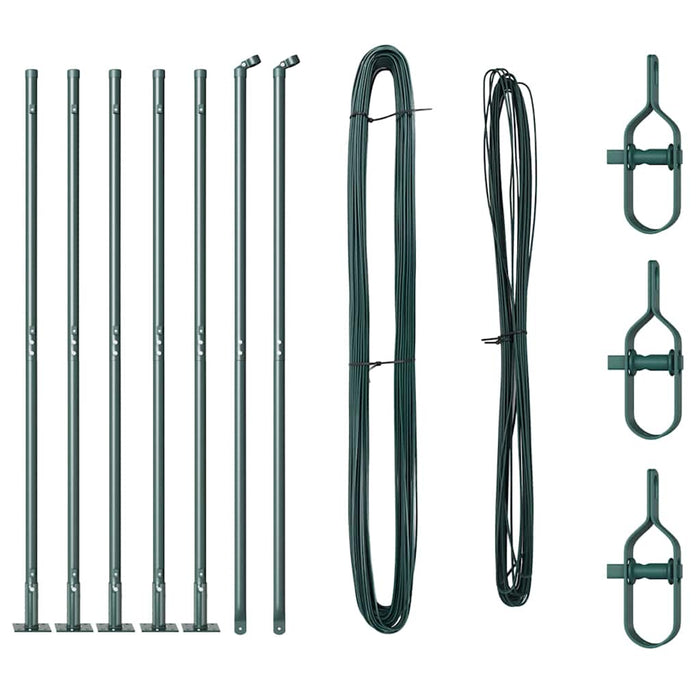 Pali per Recinzione 7 pcs Verde Ø32mm 150 cm Acciaio zincato 42004292