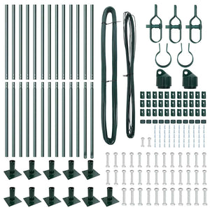 Pali per Recinzione 13 pcs Verde Ø32mm 150 cm Acciaio zincato 42004293