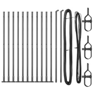 Pali per Recinzione 13 pcs Grigio Ø32mm 130 cm Acciaio zincato 42004307