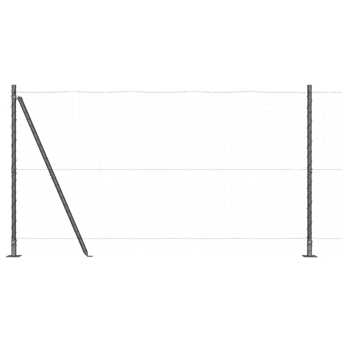 Pali per Recinzione 7 pcs Grigio Ø32mm 150 cm Acciaio zincato 42004308