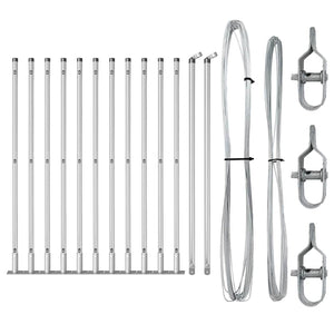 Pali per Recinzione 13 pcs Argento Ø32mm 70 cm Acciaio zincato 42004317