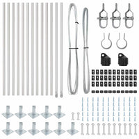 Pali per Recinzione 13 pcs Argento Ø32mm 70 cm Acciaio zincato 42004317